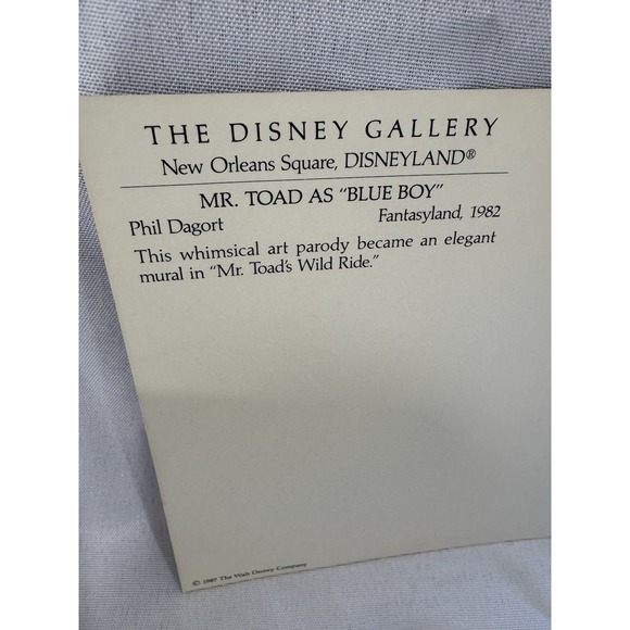 Mr. Toad Blue Boy Disneyland Gallery Art Card 1982 Framed Mr Toad's Wild ride - Picture 6 of 16